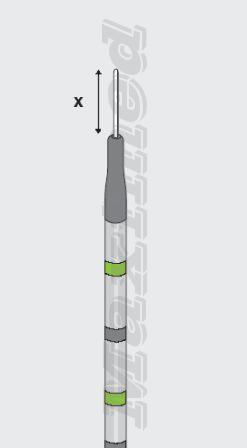Папиллотом игольчатого типа Iso-Tome, автоклавируемый, с рукояткой, длина ножа X - 6 мм, диаметр 1,6 мм, длина 215 см